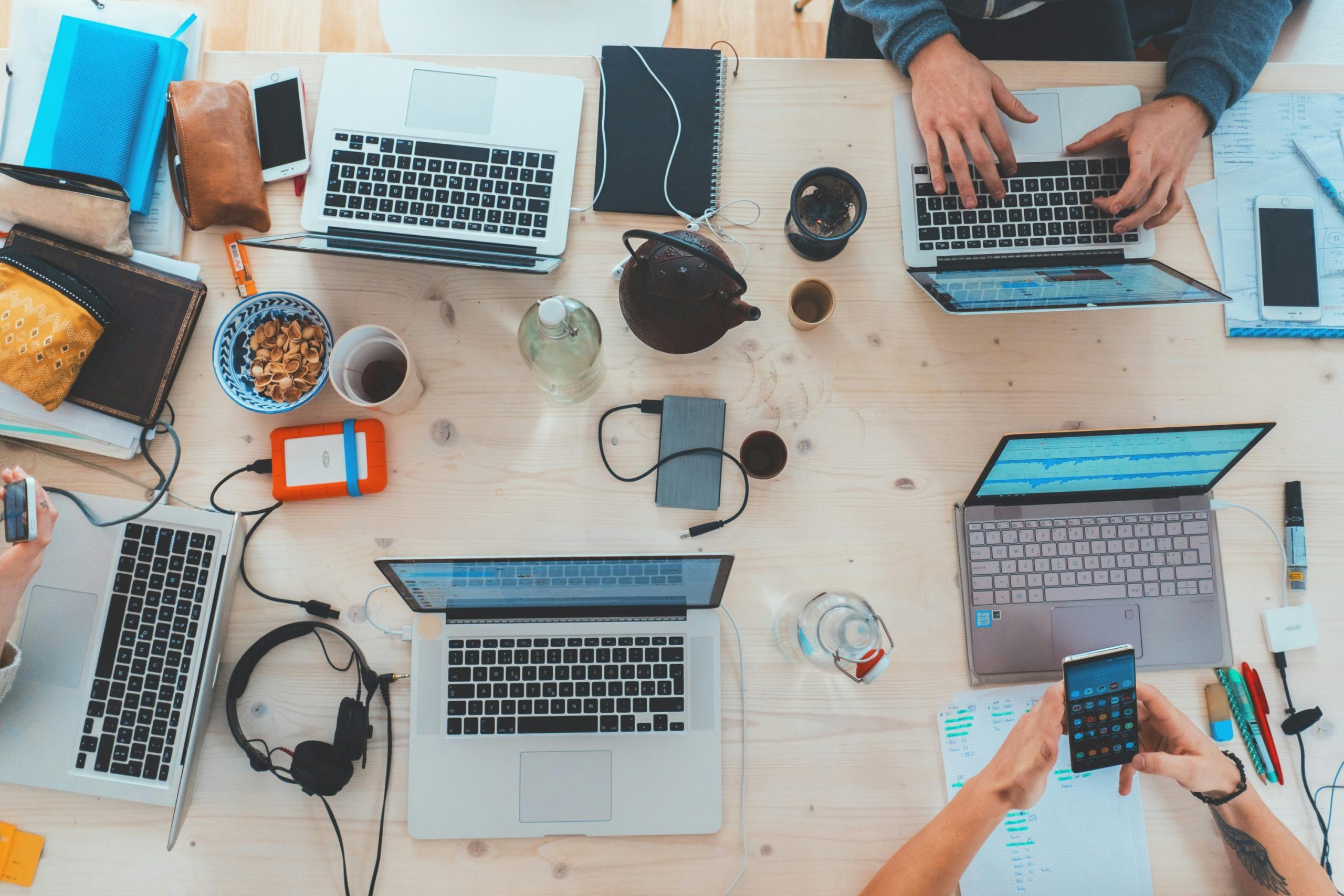 24-7 Helpdesk Support - Laptops on a table